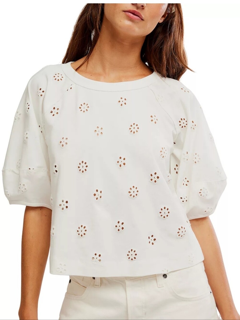 Free People Eyelet Tee